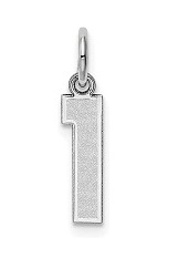 elegant satin number one white gold baby charm